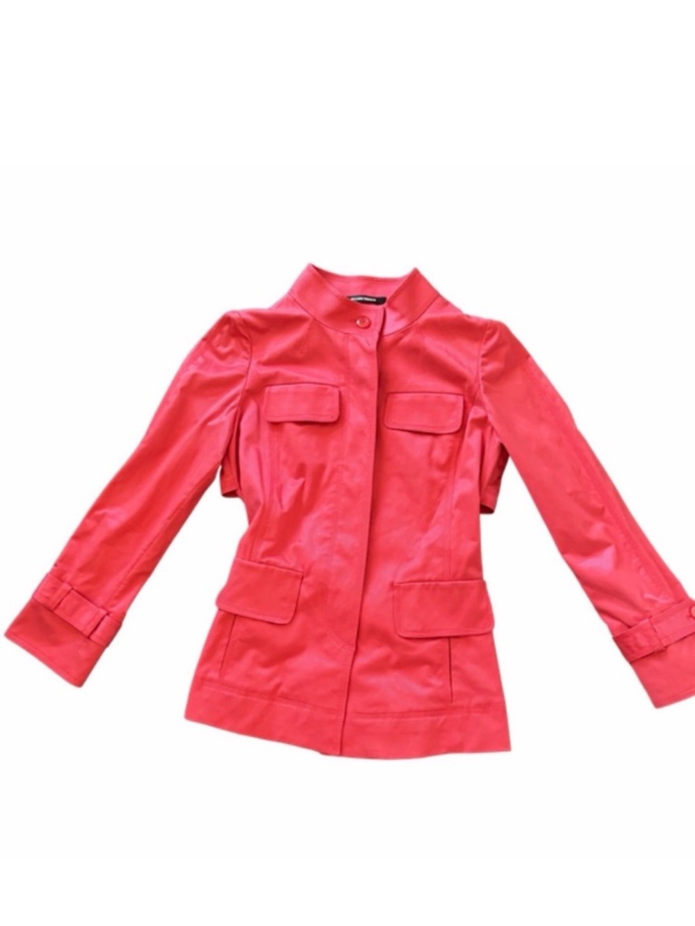 Ellen Tracy Pink Utility Jacket XS Structured Cotton Blend Statement Blazer